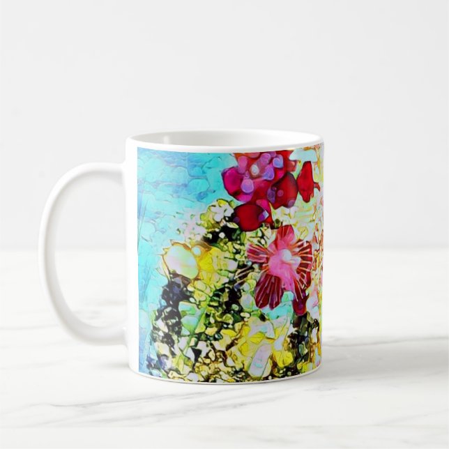 Popping Petals! Blankokarte für schöne Kunst Kaffeetasse (Links)