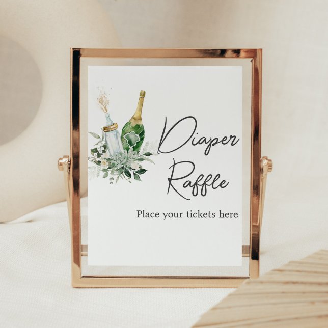 Poppin's Flaschen Kinderdusche Windelwaschmaschine Poster (Poppin' Baby Bottles Baby Shower Diaper Raffle Sign)