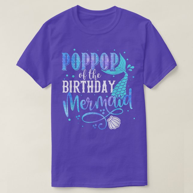 Poppop Of The Birthday Mermaid Family Matching Par T-Shirt (Design vorne)