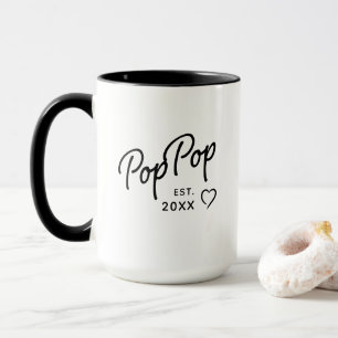 PopPop Opa Enthüllung Est. Jahr Minimalistisch Tasse