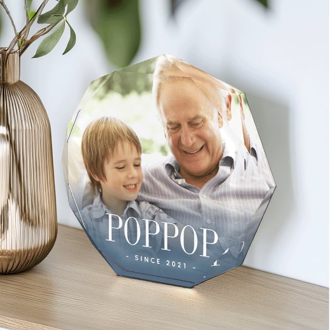 Poppop Opa Jahr etabliert Fotoblock (Von Creator hochgeladen)