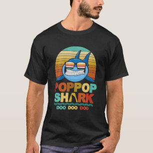 Poppop Shark Retro Opa Fathers Day Geschenk T-Shirt