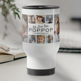 Poppop Vatertag Foto Collage Travel Mug Reisebecher