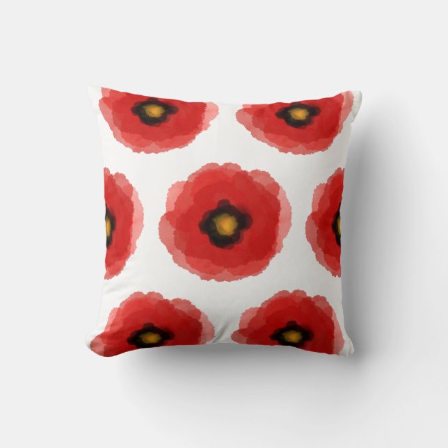POPPY Aquarellmuster Muster Sq Kissen (Vorderseite)