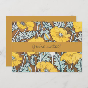Poppy Art Illustration Blume Nouveau Einladung