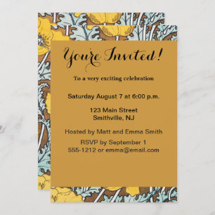 Poppy Art Illustration Blume Nouveau Einladung