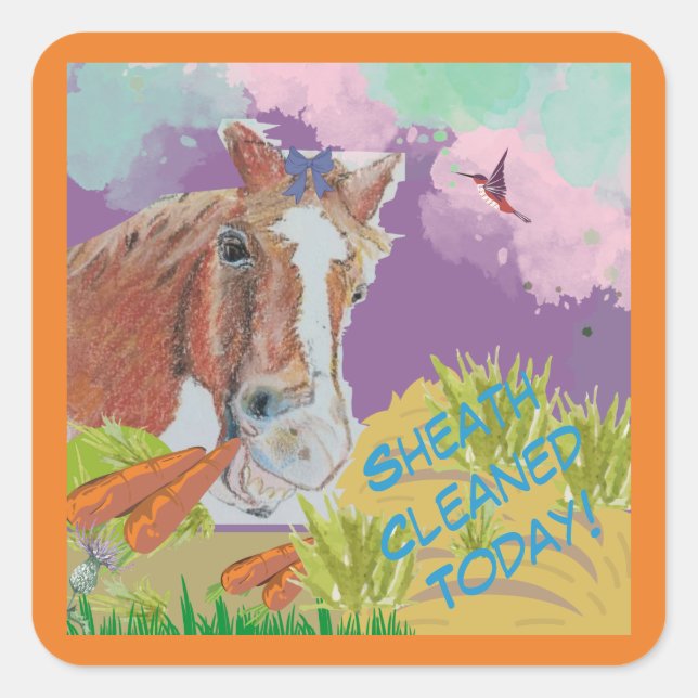 Poppy Art lustige Farben ummantelt Quadratischer Aufkleber (Vorderseite)