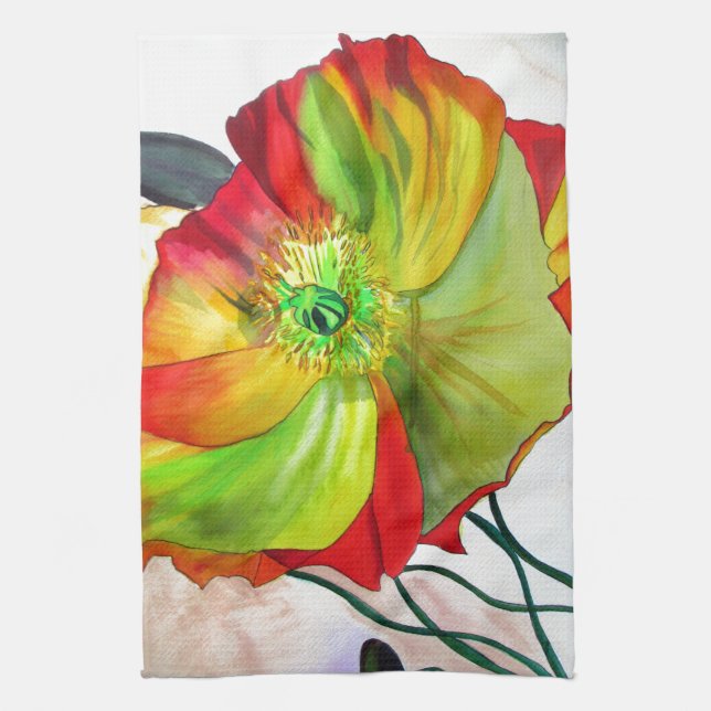 Poppy Art Makro-Mohn Küchentuch (Vertikal)
