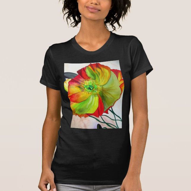 Poppy Art Makro-Mohn T-Shirt (Vorderseite)
