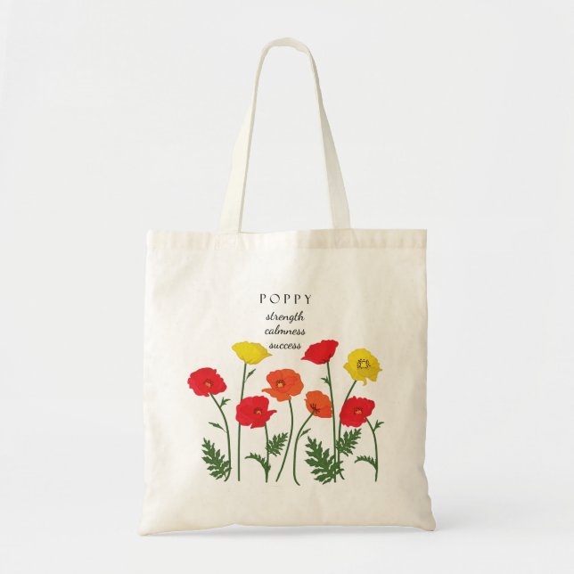 Poppy August Geburtsmonat Blume Bag Tragetasche (Vorne)