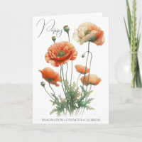 Poppy Birth Blume August Geburtstagskarte