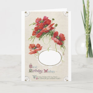 Poppy Birthday Card Rahmen Karte