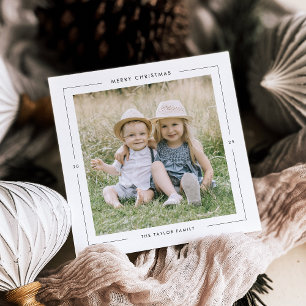 POPPY Black Foto Einzigartig Moderne frohe Weihnac Feiertagskarte