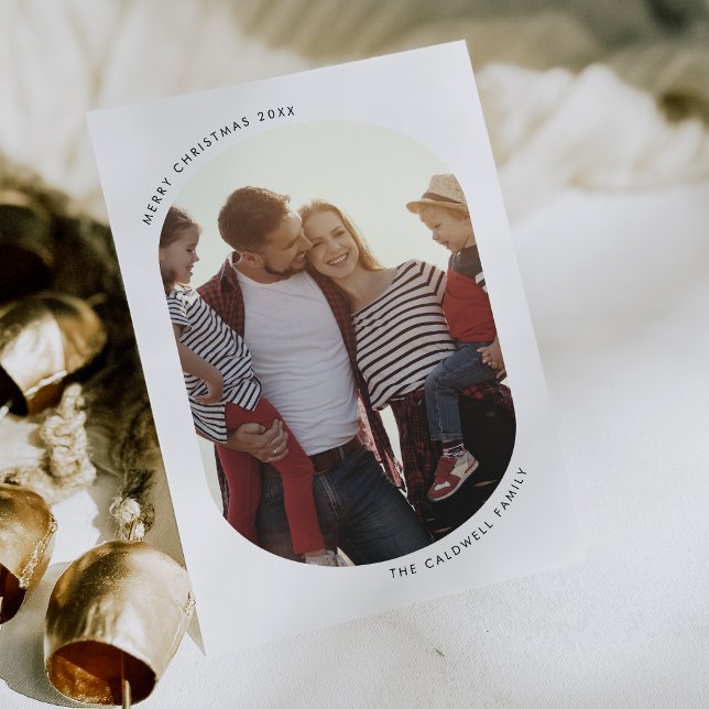 POPPY Black Modern Fun Family DIY Foto Weihnachten (POPPY Black Modern Fun Family DIY Photo Christmas Holiday Card)