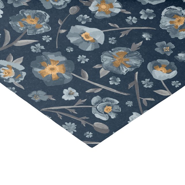 Poppy Blue Floral Pattern Geschenk Seidenpapier (Poppy Blue Floral Pattern Gift Tissue Paper from Studio Posies.)