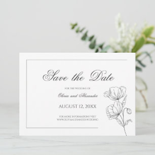 Poppy Blume elegante Hochzeit Save the Date
