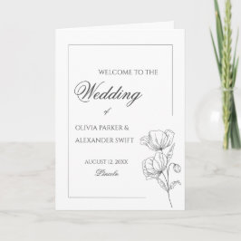 Poppy Blume elegantes Hochzeitsprogramm Programm