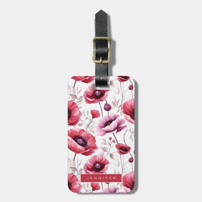 Poppy Blume Gepäckanhänger (Vorderseite vertikal)