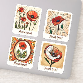 Poppy Blume Groovy Retro Personalisiert Aufkleber