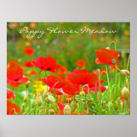 Poppy Blume Meadow Art druckt Blumenmotive