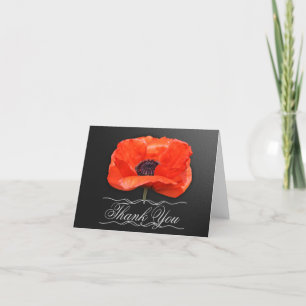 Poppy Blume Orange Black Vielen Dank Hinweis Dankeskarte