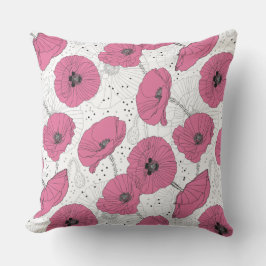 Poppy Blume Pattern werfen Kissen