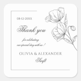 Poppy Blume Quadratischer Aufkleber