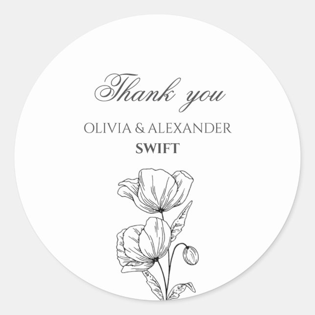 Poppy-Blume Runder Aufkleber (Vorderseite)