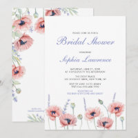 Poppy Blume Wedding Bridal Dusche Einladung
