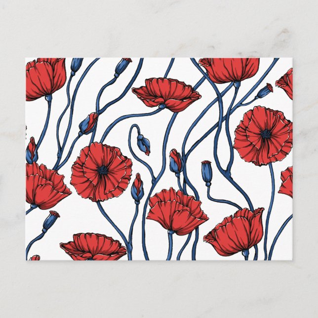 Poppy Bouquet Postkarte (Vorderseite)