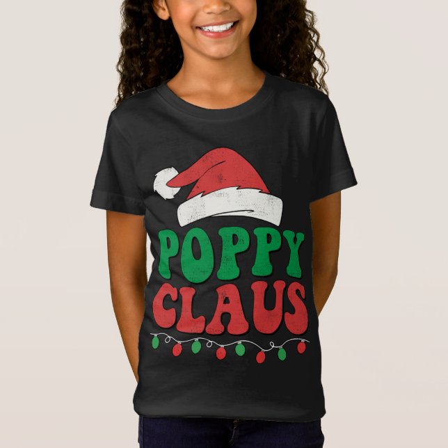 Poppy Claus Weihnachtsleuchten Familie passt zusam T-Shirt (Vorderseite)