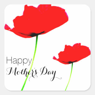 POPPY Collection 01 Mutter's day Square Stickers