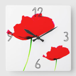 POPPY Collection 01 Wall Clock Quadratische Wanduhr