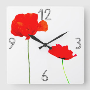 POPPY Collection 03 Wall Clock Quadratische Wanduhr