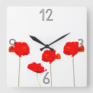 POPPY Collection 04 Wall Clock Quadratische Wanduhr