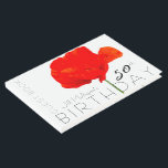POPPY Collection 50th Birthday Gästebuch<br><div class="desc">Schöne Red Poppy Illustration. Design auf Hardcover Gästebuch mit Text für 50. Geburtstag zu anpassen. Sie können den Text (Schriftart,  Farbe,  Größe und Position) ganz einfach ändern,  indem Sie auf die Schaltfläche Anpassen klicken. Passend Geburtstag Save the Date (Postkarte) und Produkte für Zuhause,  Zubehör..</div>