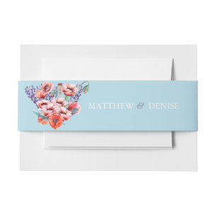 Poppy Collection mit Spun Sugar Blue Hintergrund I Einladungsbanderole