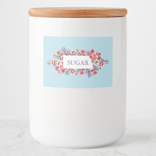 Poppy Collection mit Spun Sugar Blue Hintergrund Lebensmitteletikett