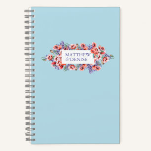 Poppy Collection mit Spun Sugar Blue Hintergrund Notizbuch