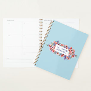 Poppy Collection mit Spun Sugar Blue Hintergrund Planer