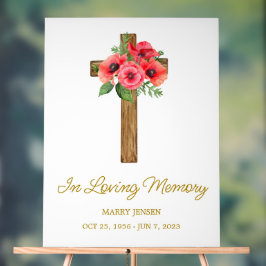 Poppy cross Memorial Funeral Acrylschild