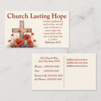 Poppy Custom Church Business Card Visitenkarte
