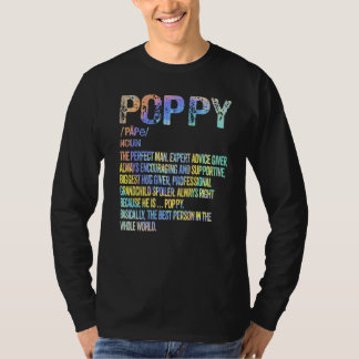 Poppy Definition Grandfather Grandpa Father S Day T-Shirt