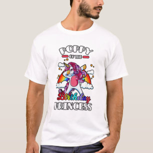 Poppy des Geburtstags der Prinzessin Einhorn Regen T-Shirt