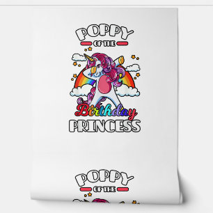 Poppy des Geburtstagsprinzessin Einhorn Regenbogen Tapete