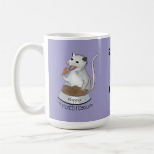 Poppy Die Porch Possum Kaffee Tasse, Lila Kaffeetasse