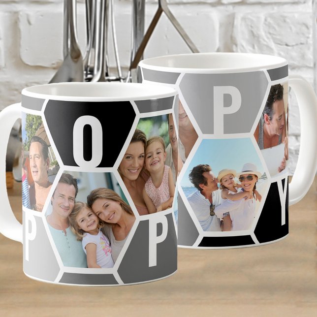Poppy Editable 5 Foto 5 Letter Honeycomb Kaffeetasse (Von Creator hochgeladen)