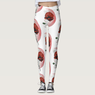 Poppy: Eine zarte und lebendige Wasserfarbe Leggin Leggings