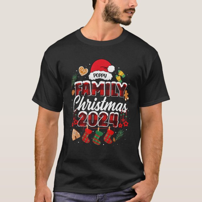 Poppy Family Matching Christmas 2024 Santa Squad E T-Shirt (Vorderseite)
