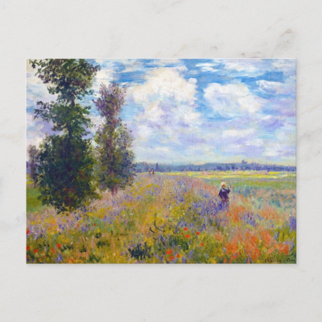 Poppy Field, Argenteuil, 1875 Claude Monet Postkarte (Vorderseite)